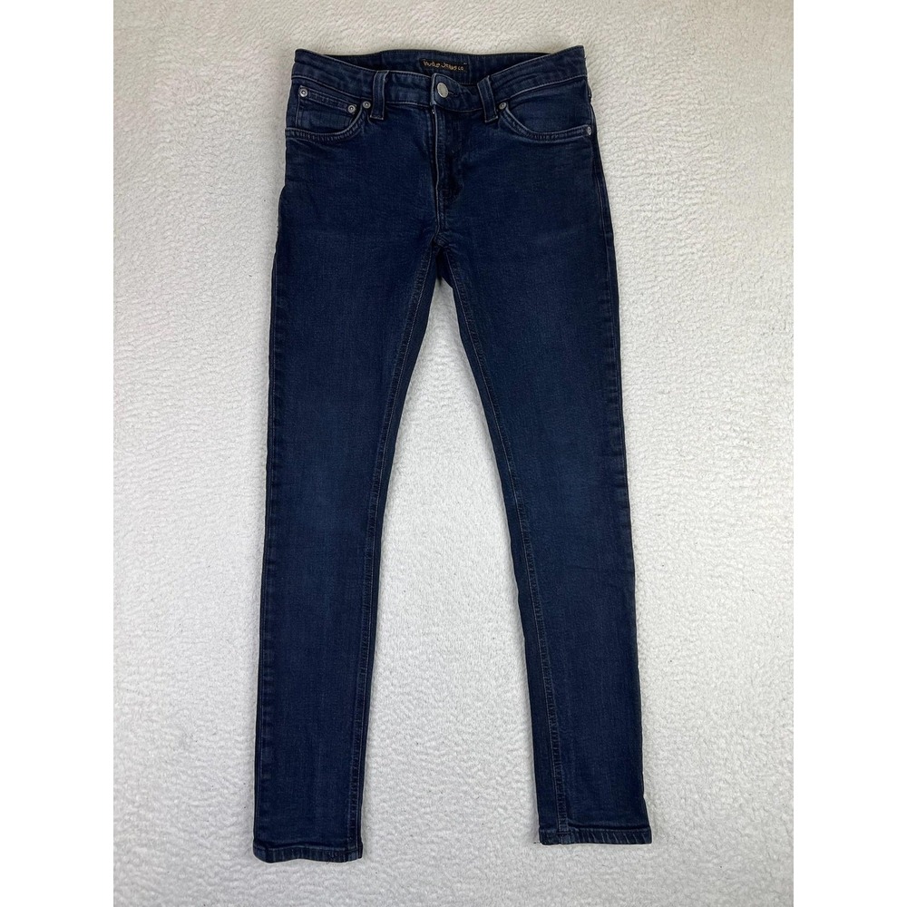 Nudie Jeans Co Skinny Lin‎ Jeans Mens 29x30 Black Slim Skinny Stretch Denim